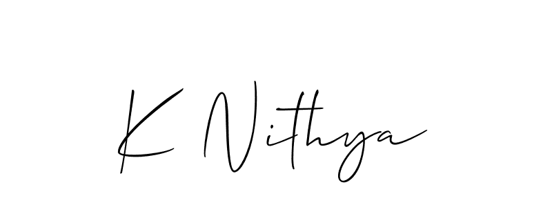 Best and Professional Signature Style for K Nithya. Allison_Script Best Signature Style Collection. K Nithya signature style 2 images and pictures png