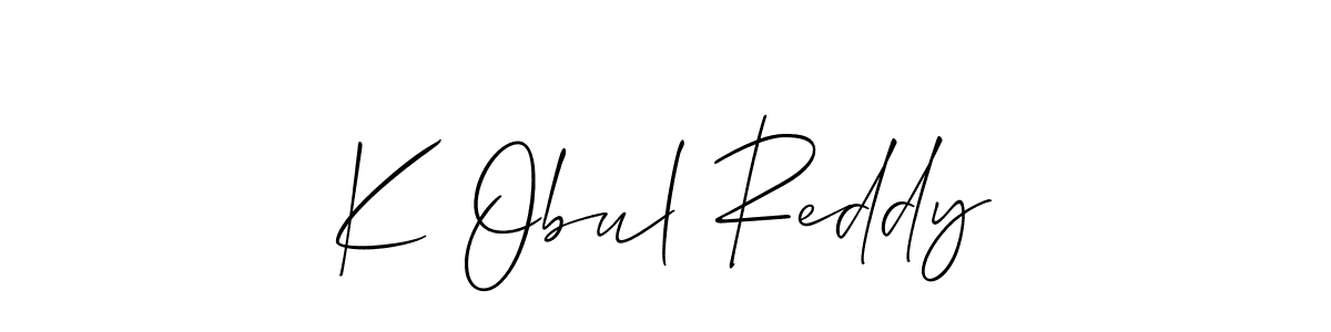 Use a signature maker to create a handwritten signature online. With this signature software, you can design (Allison_Script) your own signature for name K Obul Reddy. K Obul Reddy signature style 2 images and pictures png