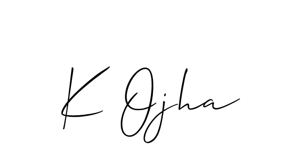 Design your own signature with our free online signature maker. With this signature software, you can create a handwritten (Allison_Script) signature for name K Ojha. K Ojha signature style 2 images and pictures png