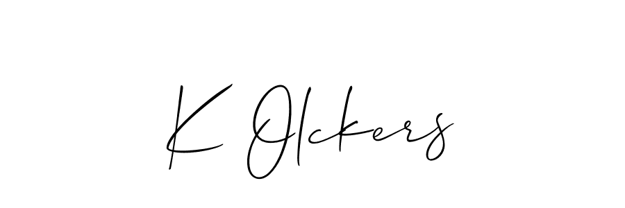 The best way (Allison_Script) to make a short signature is to pick only two or three words in your name. The name K Olckers include a total of six letters. For converting this name. K Olckers signature style 2 images and pictures png