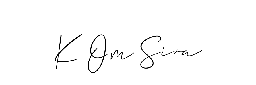 if you are searching for the best signature style for your name K Om Siva. so please give up your signature search. here we have designed multiple signature styles  using Allison_Script. K Om Siva signature style 2 images and pictures png