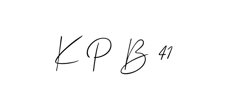if you are searching for the best signature style for your name K P B 41. so please give up your signature search. here we have designed multiple signature styles  using Allison_Script. K P B 41 signature style 2 images and pictures png