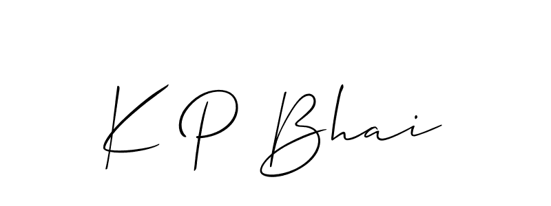 Allison_Script is a professional signature style that is perfect for those who want to add a touch of class to their signature. It is also a great choice for those who want to make their signature more unique. Get K P Bhai name to fancy signature for free. K P Bhai signature style 2 images and pictures png