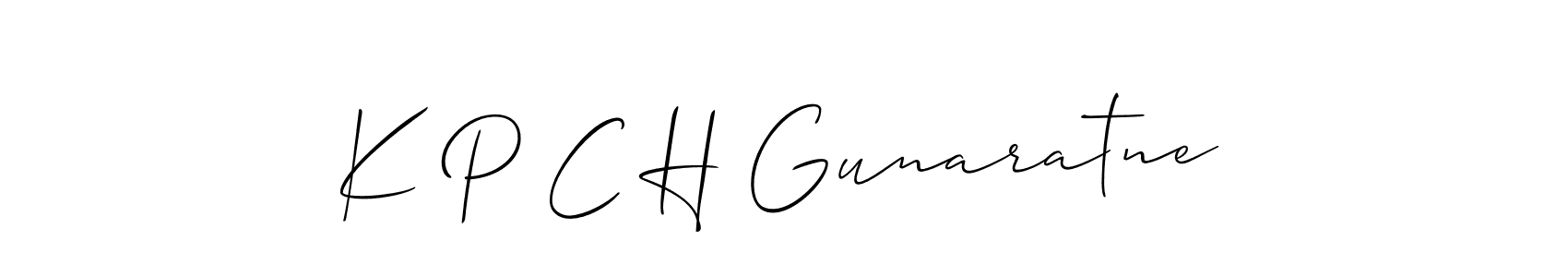 It looks lik you need a new signature style for name K P C H Gunaratne. Design unique handwritten (Allison_Script) signature with our free signature maker in just a few clicks. K P C H Gunaratne signature style 2 images and pictures png