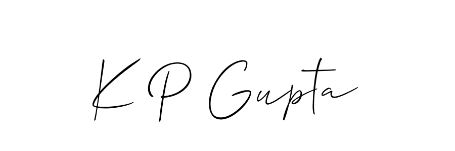 Also You can easily find your signature by using the search form. We will create K P Gupta name handwritten signature images for you free of cost using Allison_Script sign style. K P Gupta signature style 2 images and pictures png