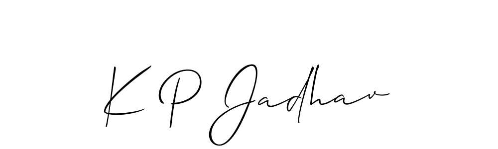 Make a beautiful signature design for name K P Jadhav. Use this online signature maker to create a handwritten signature for free. K P Jadhav signature style 2 images and pictures png