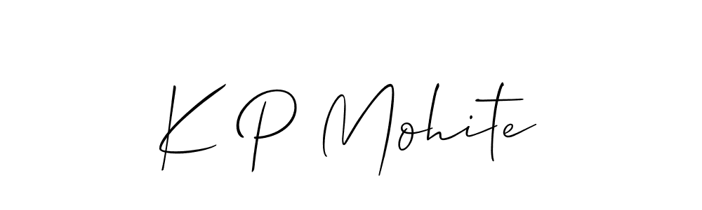 Design your own signature with our free online signature maker. With this signature software, you can create a handwritten (Allison_Script) signature for name K P Mohite. K P Mohite signature style 2 images and pictures png