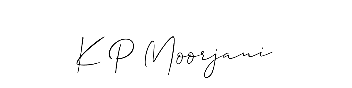 Also we have K P Moorjani name is the best signature style. Create professional handwritten signature collection using Allison_Script autograph style. K P Moorjani signature style 2 images and pictures png