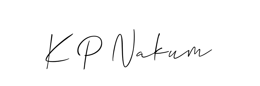 How to make K P Nakum name signature. Use Allison_Script style for creating short signs online. This is the latest handwritten sign. K P Nakum signature style 2 images and pictures png
