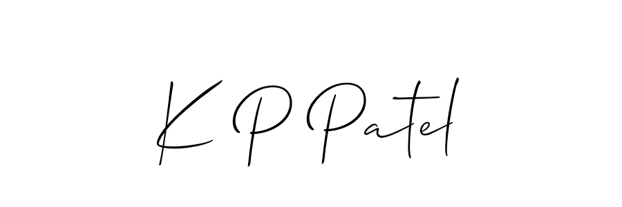 Also You can easily find your signature by using the search form. We will create K P Patel name handwritten signature images for you free of cost using Allison_Script sign style. K P Patel signature style 2 images and pictures png