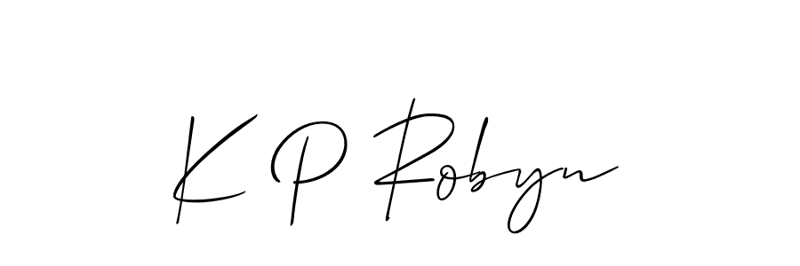 Design your own signature with our free online signature maker. With this signature software, you can create a handwritten (Allison_Script) signature for name K P Robyn. K P Robyn signature style 2 images and pictures png