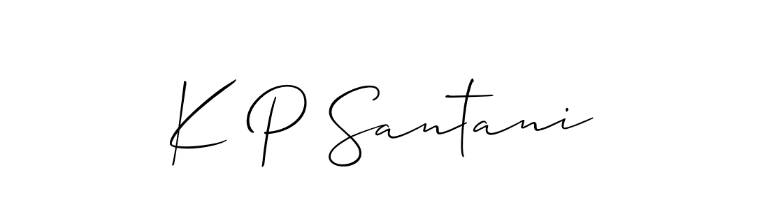 Create a beautiful signature design for name K P Santani. With this signature (Allison_Script) fonts, you can make a handwritten signature for free. K P Santani signature style 2 images and pictures png