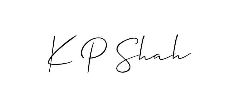 How to make K P Shah signature? Allison_Script is a professional autograph style. Create handwritten signature for K P Shah name. K P Shah signature style 2 images and pictures png