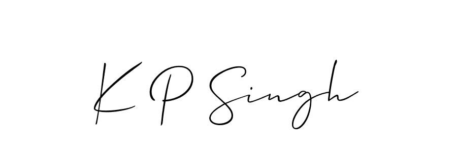 Allison_Script is a professional signature style that is perfect for those who want to add a touch of class to their signature. It is also a great choice for those who want to make their signature more unique. Get K P Singh name to fancy signature for free. K P Singh signature style 2 images and pictures png