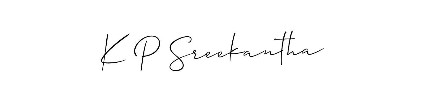 Design your own signature with our free online signature maker. With this signature software, you can create a handwritten (Allison_Script) signature for name K P Sreekantha. K P Sreekantha signature style 2 images and pictures png