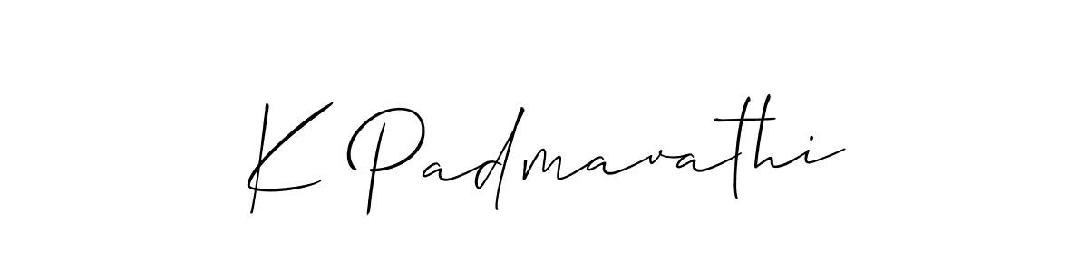 It looks lik you need a new signature style for name K Padmavathi. Design unique handwritten (Allison_Script) signature with our free signature maker in just a few clicks. K Padmavathi signature style 2 images and pictures png