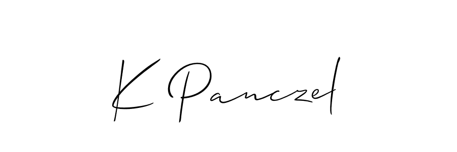 It looks lik you need a new signature style for name K Panczel. Design unique handwritten (Allison_Script) signature with our free signature maker in just a few clicks. K Panczel signature style 2 images and pictures png