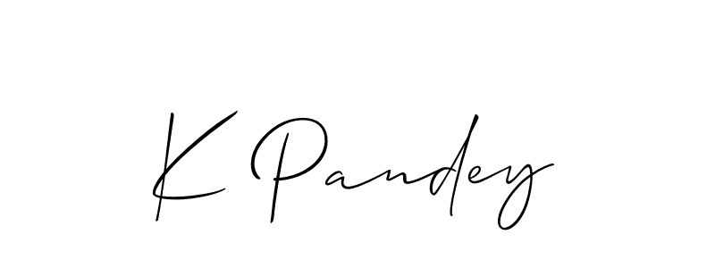 You should practise on your own different ways (Allison_Script) to write your name (K Pandey) in signature. don't let someone else do it for you. K Pandey signature style 2 images and pictures png