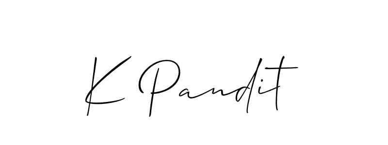 Make a beautiful signature design for name K Pandit. With this signature (Allison_Script) style, you can create a handwritten signature for free. K Pandit signature style 2 images and pictures png