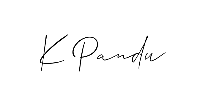 Best and Professional Signature Style for K Pandu. Allison_Script Best Signature Style Collection. K Pandu signature style 2 images and pictures png