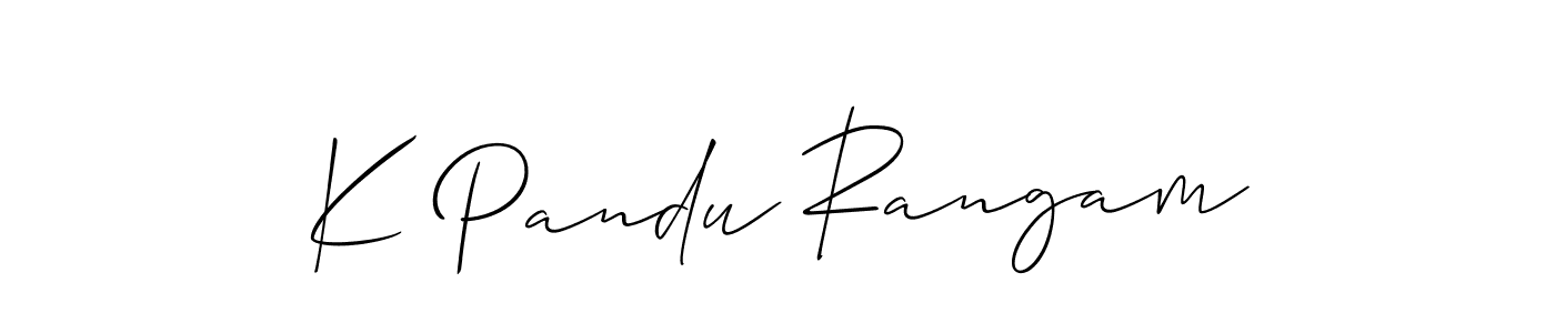 Make a short K Pandu Rangam signature style. Manage your documents anywhere anytime using Allison_Script. Create and add eSignatures, submit forms, share and send files easily. K Pandu Rangam signature style 2 images and pictures png