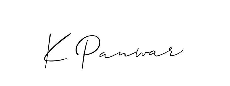 Create a beautiful signature design for name K Panwar. With this signature (Allison_Script) fonts, you can make a handwritten signature for free. K Panwar signature style 2 images and pictures png