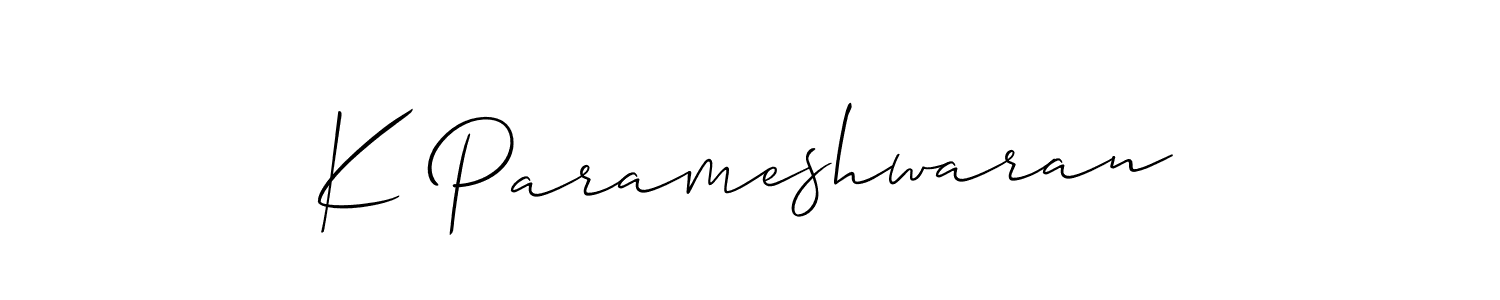 Make a beautiful signature design for name K Parameshwaran. With this signature (Allison_Script) style, you can create a handwritten signature for free. K Parameshwaran signature style 2 images and pictures png