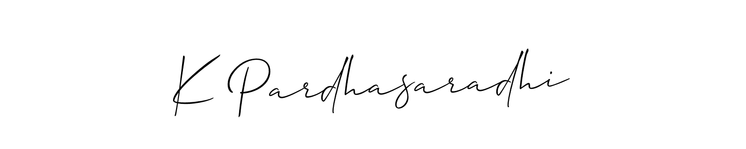 How to make K Pardhasaradhi signature? Allison_Script is a professional autograph style. Create handwritten signature for K Pardhasaradhi name. K Pardhasaradhi signature style 2 images and pictures png