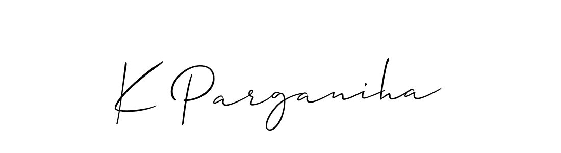 It looks lik you need a new signature style for name K Parganiha. Design unique handwritten (Allison_Script) signature with our free signature maker in just a few clicks. K Parganiha signature style 2 images and pictures png