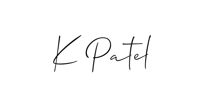 You should practise on your own different ways (Allison_Script) to write your name (K Patel) in signature. don't let someone else do it for you. K Patel signature style 2 images and pictures png