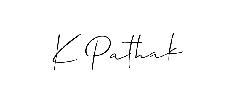 You should practise on your own different ways (Allison_Script) to write your name (K Pathak) in signature. don't let someone else do it for you. K Pathak signature style 2 images and pictures png