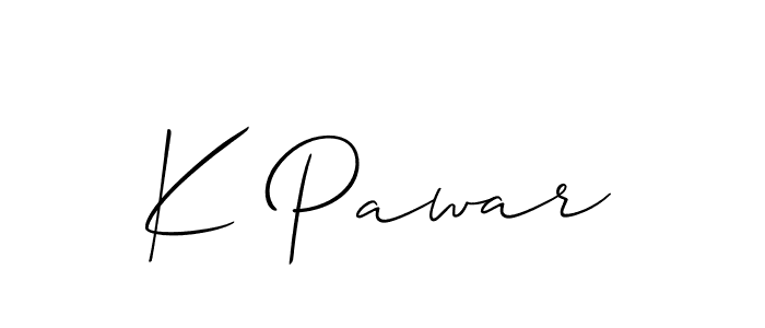 if you are searching for the best signature style for your name K Pawar. so please give up your signature search. here we have designed multiple signature styles  using Allison_Script. K Pawar signature style 2 images and pictures png