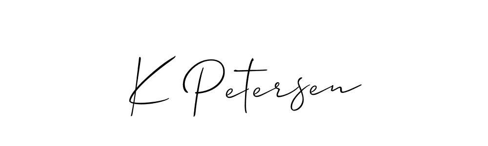 Allison_Script is a professional signature style that is perfect for those who want to add a touch of class to their signature. It is also a great choice for those who want to make their signature more unique. Get K Petersen name to fancy signature for free. K Petersen signature style 2 images and pictures png