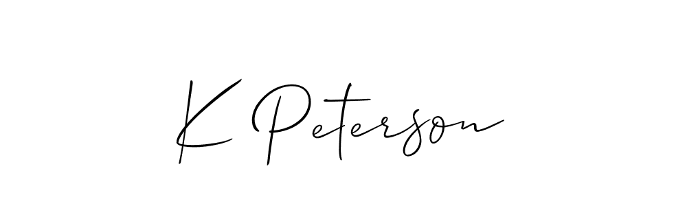 How to make K Peterson signature? Allison_Script is a professional autograph style. Create handwritten signature for K Peterson name. K Peterson signature style 2 images and pictures png