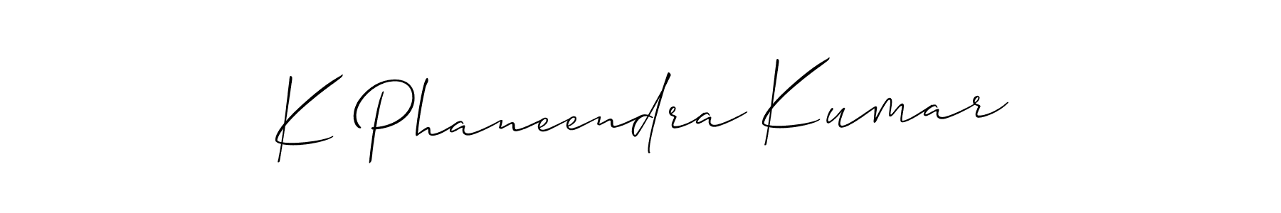 It looks lik you need a new signature style for name K Phaneendra Kumar. Design unique handwritten (Allison_Script) signature with our free signature maker in just a few clicks. K Phaneendra Kumar signature style 2 images and pictures png