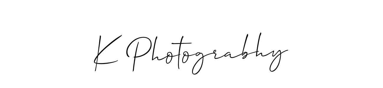 The best way (Allison_Script) to make a short signature is to pick only two or three words in your name. The name K Photograbhy include a total of six letters. For converting this name. K Photograbhy signature style 2 images and pictures png
