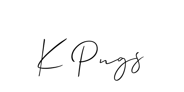 Design your own signature with our free online signature maker. With this signature software, you can create a handwritten (Allison_Script) signature for name K Pngs. K Pngs signature style 2 images and pictures png