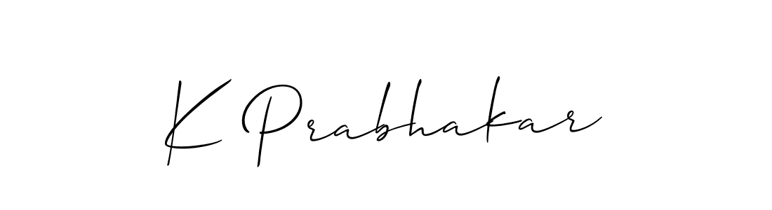 if you are searching for the best signature style for your name K Prabhakar. so please give up your signature search. here we have designed multiple signature styles  using Allison_Script. K Prabhakar signature style 2 images and pictures png
