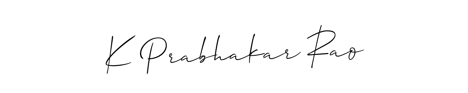 It looks lik you need a new signature style for name K Prabhakar Rao. Design unique handwritten (Allison_Script) signature with our free signature maker in just a few clicks. K Prabhakar Rao signature style 2 images and pictures png