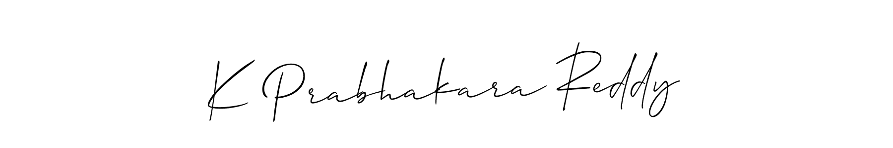 This is the best signature style for the K Prabhakara Reddy name. Also you like these signature font (Allison_Script). Mix name signature. K Prabhakara Reddy signature style 2 images and pictures png