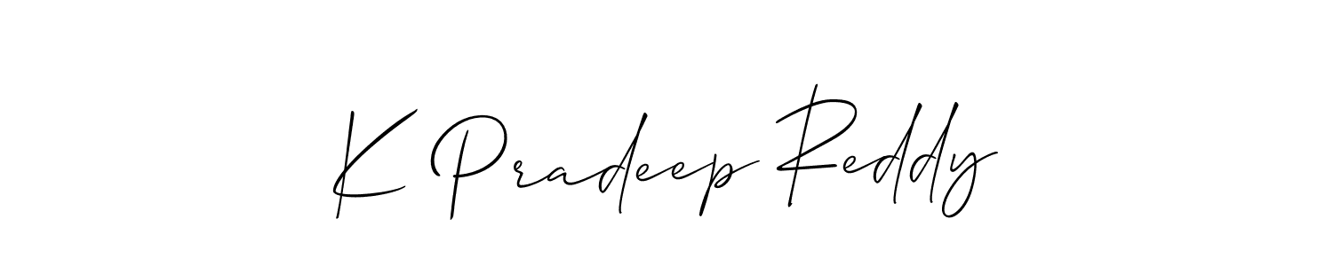Similarly Allison_Script is the best handwritten signature design. Signature creator online .You can use it as an online autograph creator for name K Pradeep Reddy. K Pradeep Reddy signature style 2 images and pictures png