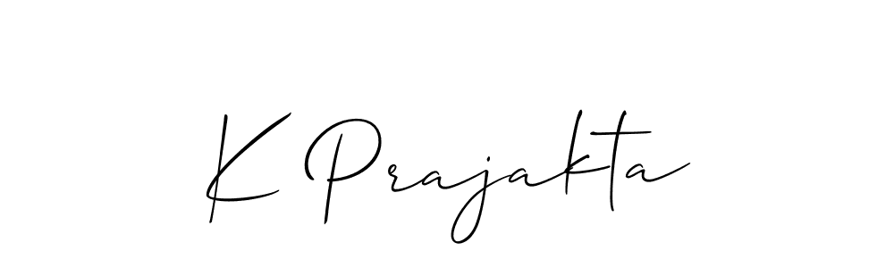Also You can easily find your signature by using the search form. We will create K Prajakta name handwritten signature images for you free of cost using Allison_Script sign style. K Prajakta signature style 2 images and pictures png