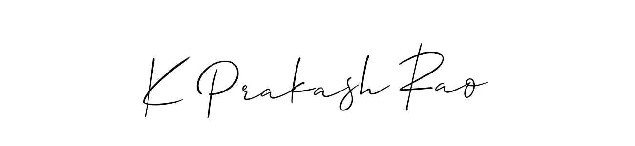 Design your own signature with our free online signature maker. With this signature software, you can create a handwritten (Allison_Script) signature for name K Prakash Rao. K Prakash Rao signature style 2 images and pictures png
