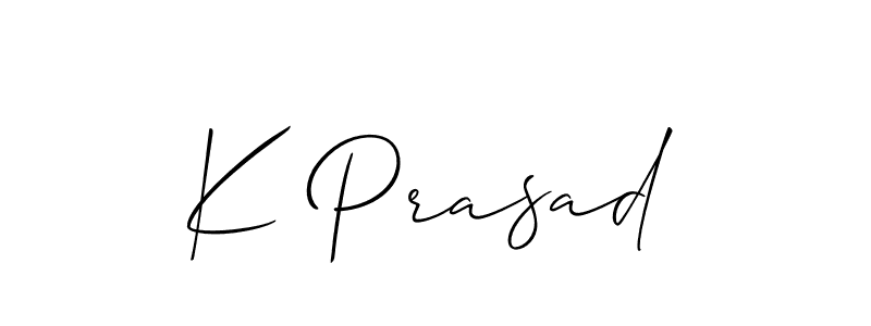 Use a signature maker to create a handwritten signature online. With this signature software, you can design (Allison_Script) your own signature for name K Prasad. K Prasad signature style 2 images and pictures png