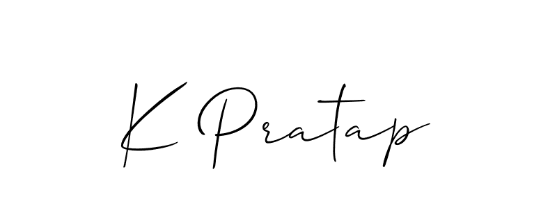 Make a short K Pratap signature style. Manage your documents anywhere anytime using Allison_Script. Create and add eSignatures, submit forms, share and send files easily. K Pratap signature style 2 images and pictures png