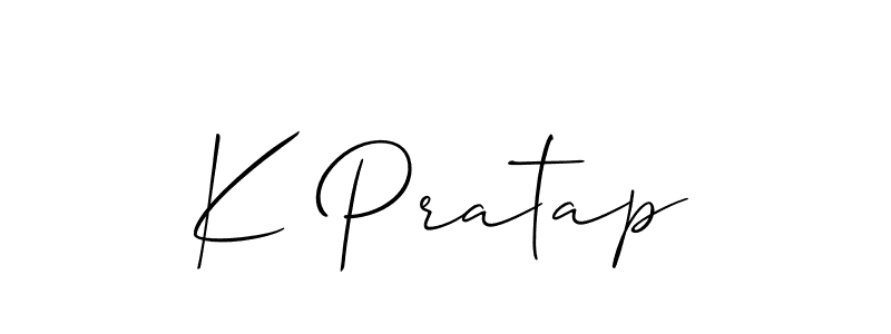 Also we have K Pratap name is the best signature style. Create professional handwritten signature collection using Allison_Script autograph style. K Pratap signature style 2 images and pictures png