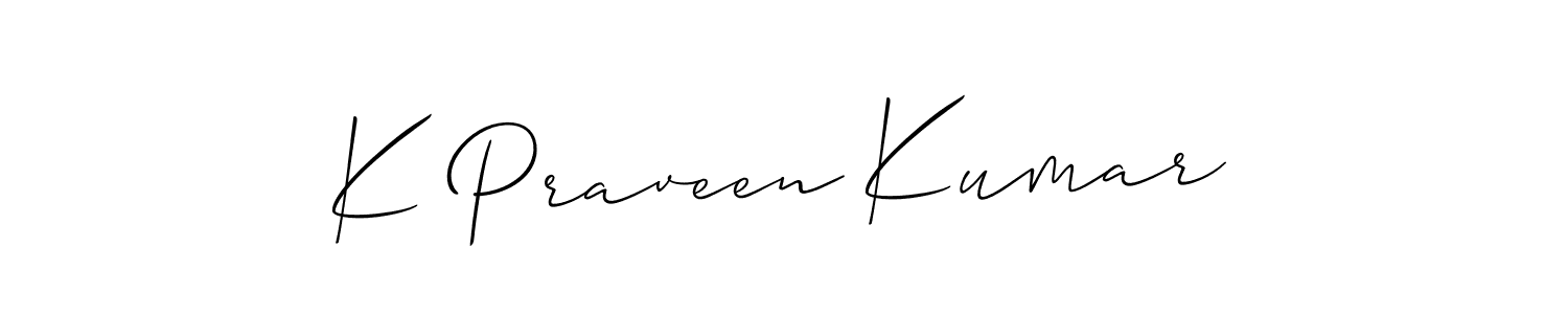 Once you've used our free online signature maker to create your best signature Allison_Script style, it's time to enjoy all of the benefits that K Praveen Kumar name signing documents. K Praveen Kumar signature style 2 images and pictures png