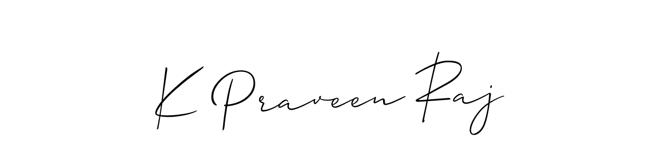 if you are searching for the best signature style for your name K Praveen Raj. so please give up your signature search. here we have designed multiple signature styles  using Allison_Script. K Praveen Raj signature style 2 images and pictures png