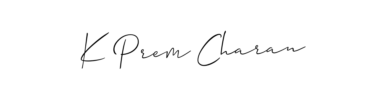 if you are searching for the best signature style for your name K Prem Charan. so please give up your signature search. here we have designed multiple signature styles  using Allison_Script. K Prem Charan signature style 2 images and pictures png