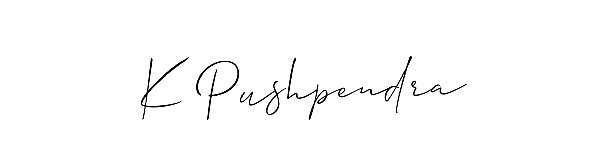 K Pushpendra stylish signature style. Best Handwritten Sign (Allison_Script) for my name. Handwritten Signature Collection Ideas for my name K Pushpendra. K Pushpendra signature style 2 images and pictures png